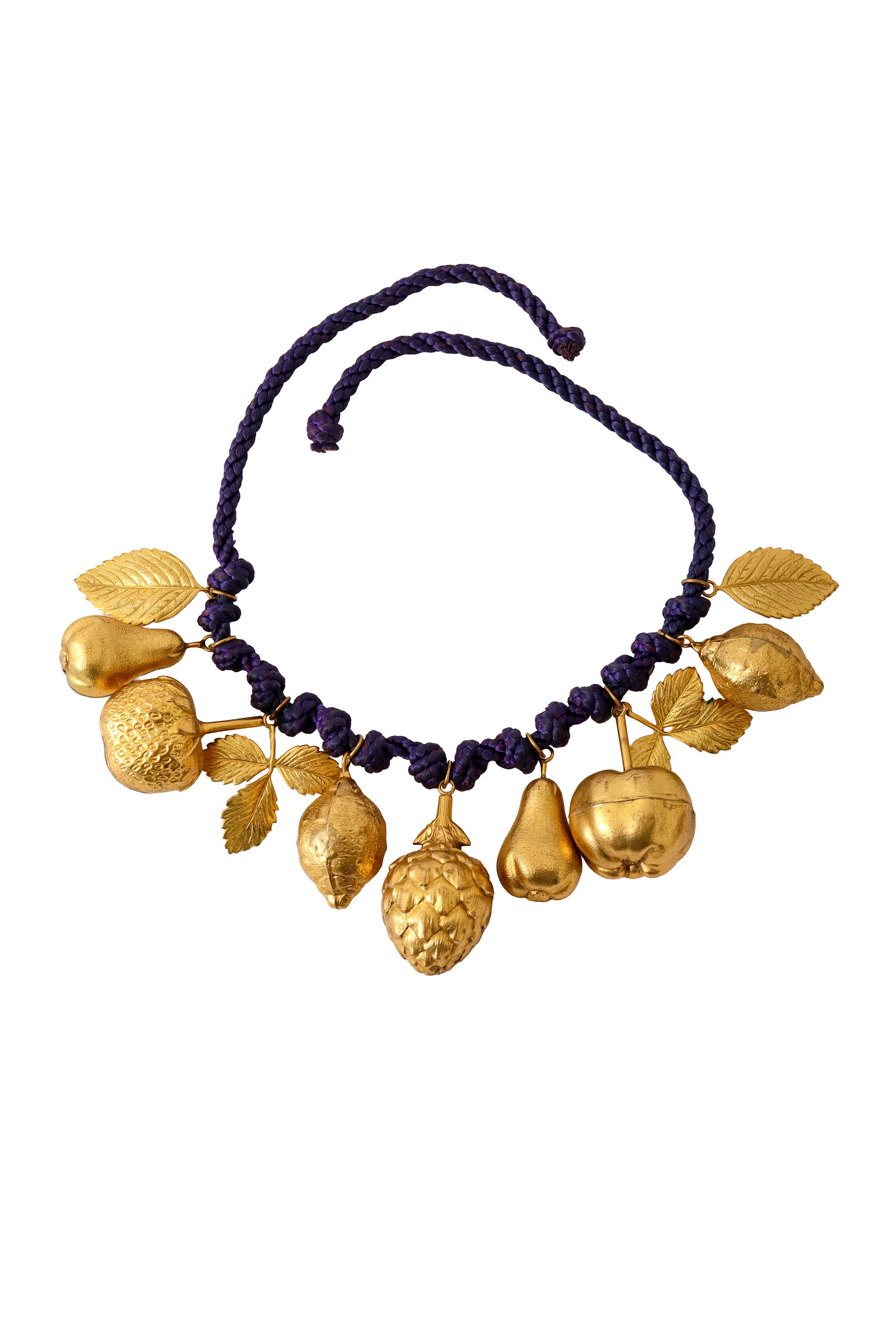 Gilded fruit charm necklace @ Recess LA