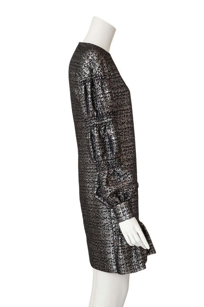 Puff-Sleeve Mini Dress by Galanos on mannequin side @ Recess LA