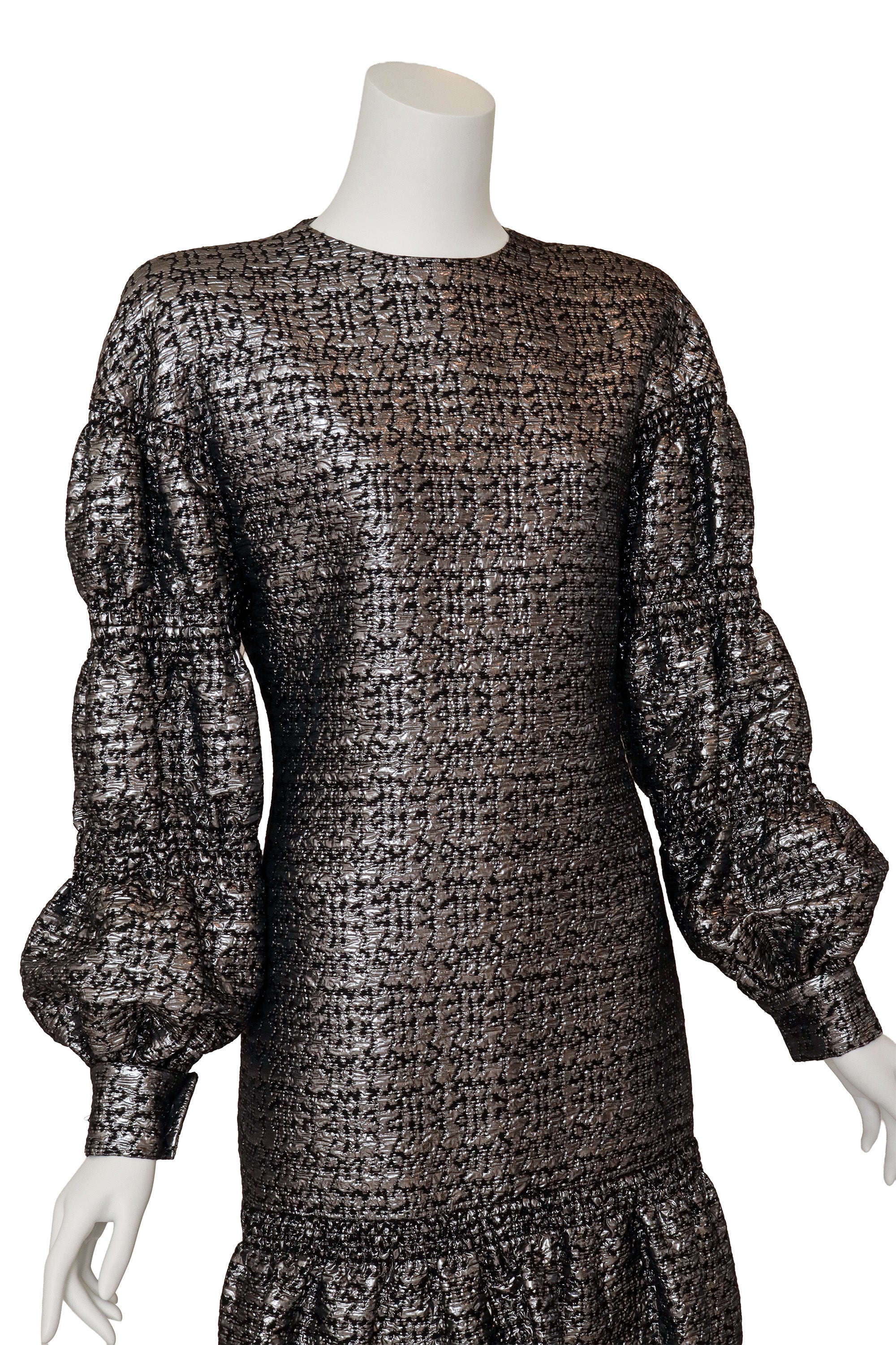 Puff-Sleeve Mini Dress by Galanos on mannequin close @ Recess LA