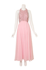 Beaded Halter Chiffon Gown by Helen Rose @ Recess LA