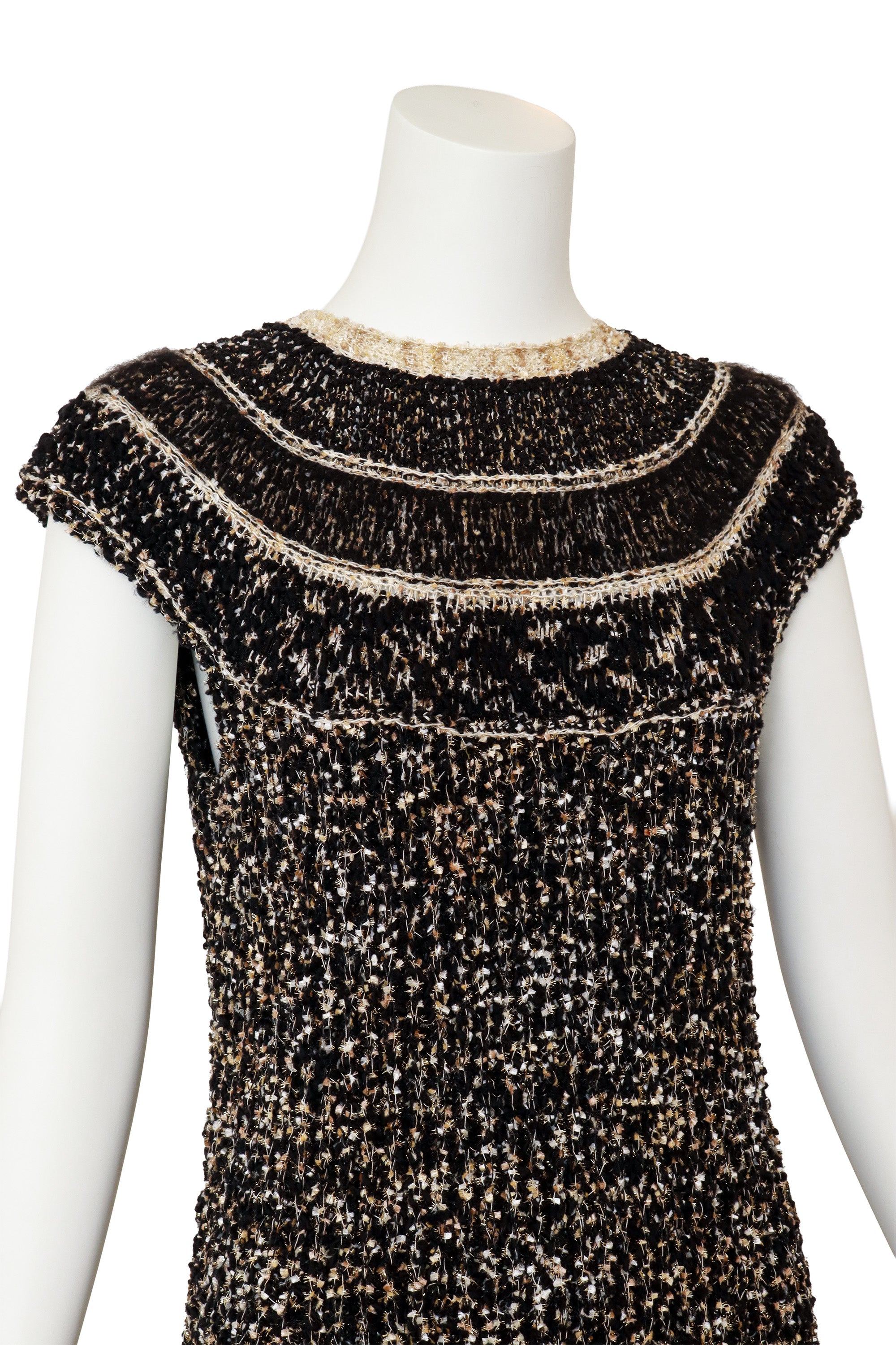 knit shift dress by Chanel on mannequin close @ Recess LA