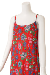 Hawaiian Print Dress and Jacket Set by Pauline Trigere @ Recess LA closeup of dress on mannequin 