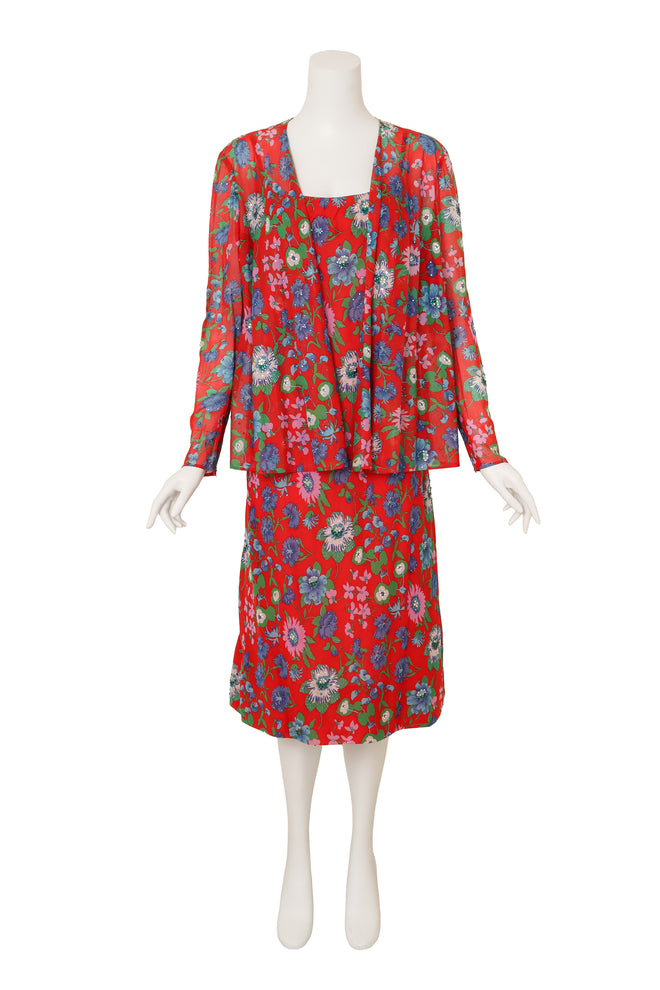 Hawaiian Print Dress and Jacket Set by Pauline Trigere @ Recess LA