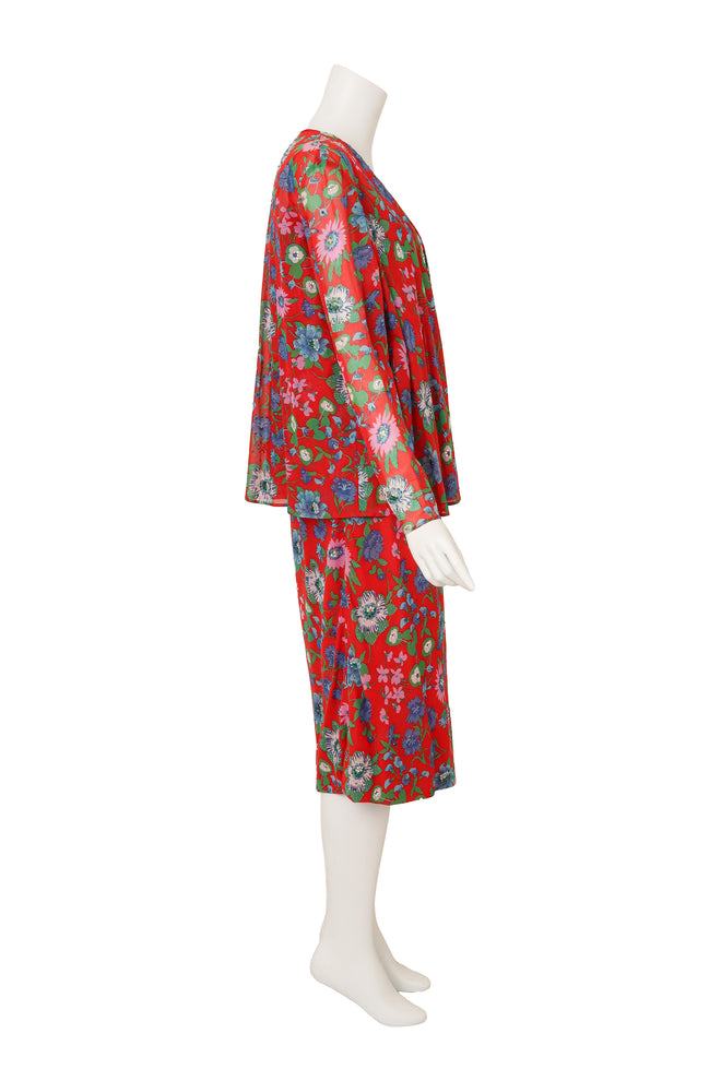 Hawaiian Print Dress and Jacket Set by Pauline Trigere @ Recess LA side of mannequin 
