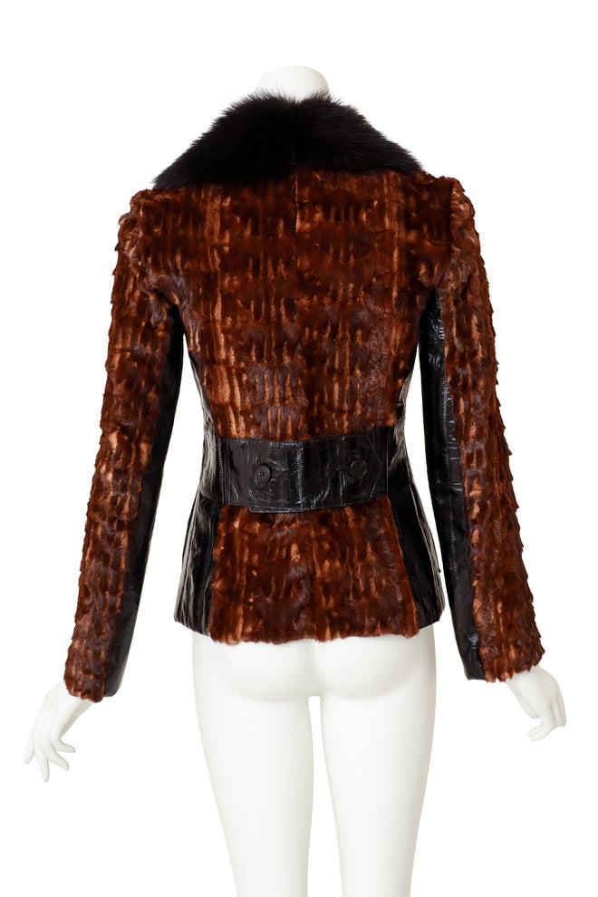  fur jacket by Dolce & Gabbana on mannequin back @ Recess LA