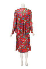  Hawaiian Print Dress and Jacket Set by Pauline Trigere @ Recess LA back of mannequin 