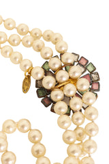 Pearl Crystal Torsade Necklace by Chanel @ Recess LA back of medallion 