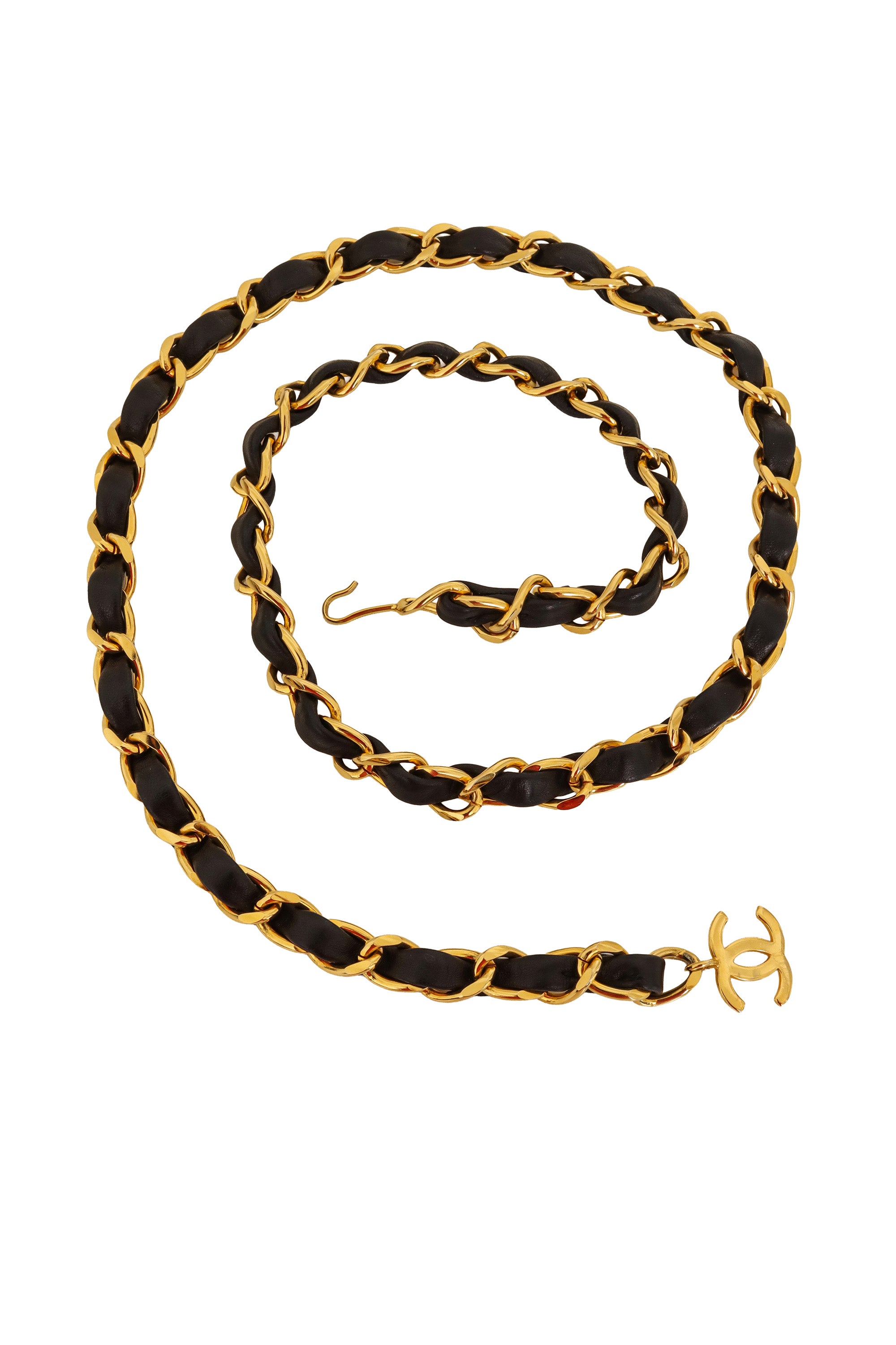 Leather Woven Chain Belt by Chanel @ Recess LA rolled up 