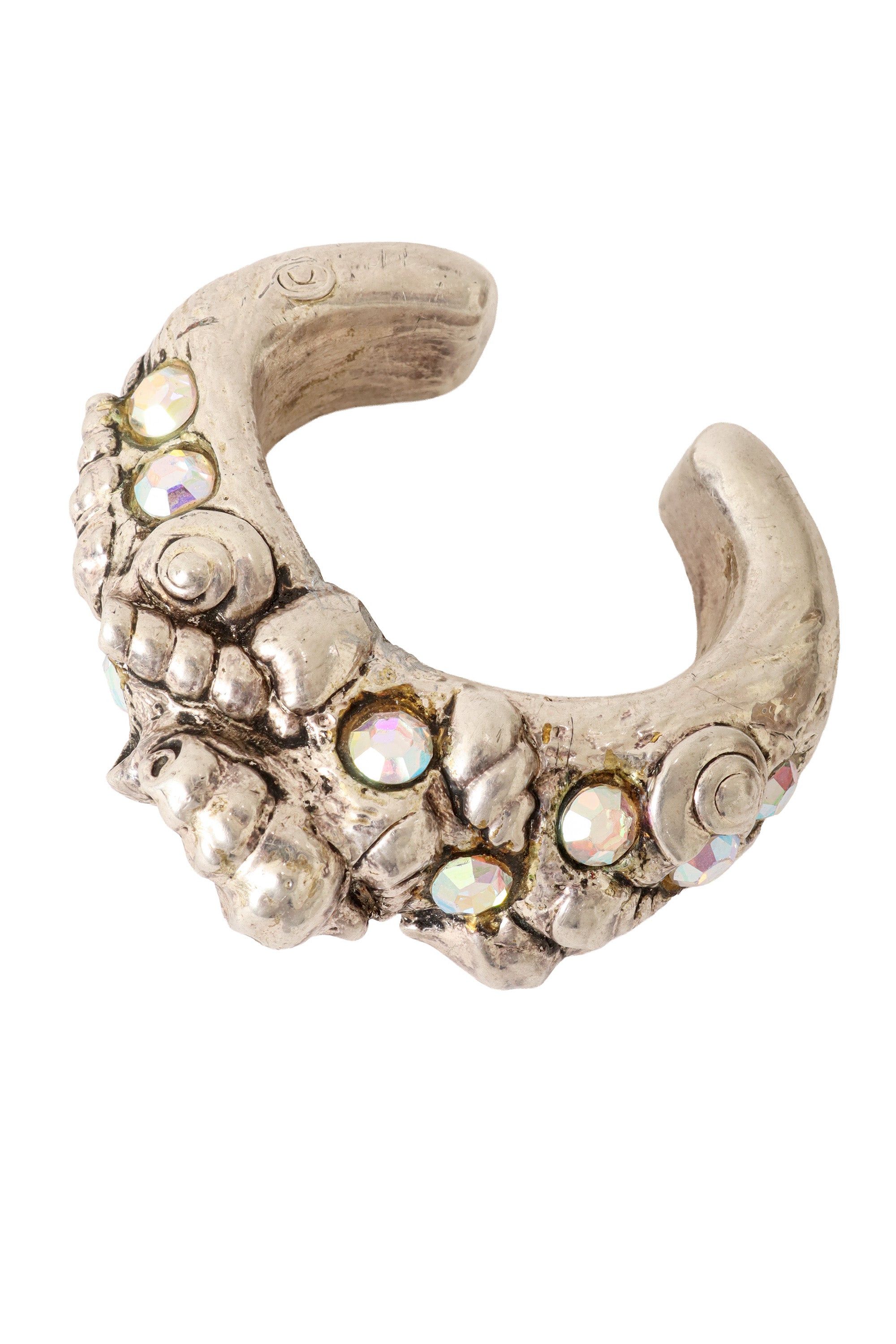 shell and crystal cuff bracelet close top @ Recess LA