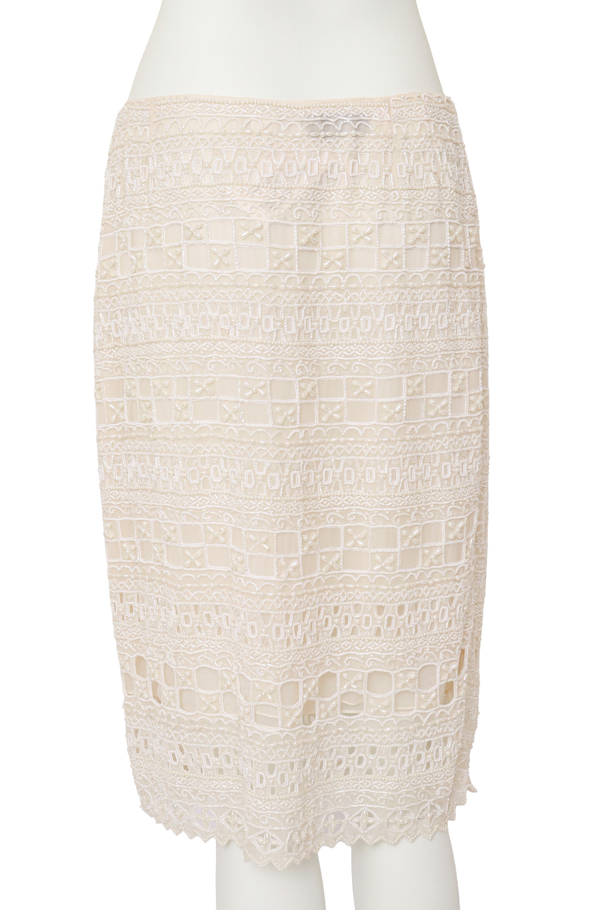 Beaded skirt by Oscar de la Renta on mannequin close @ Recess LA