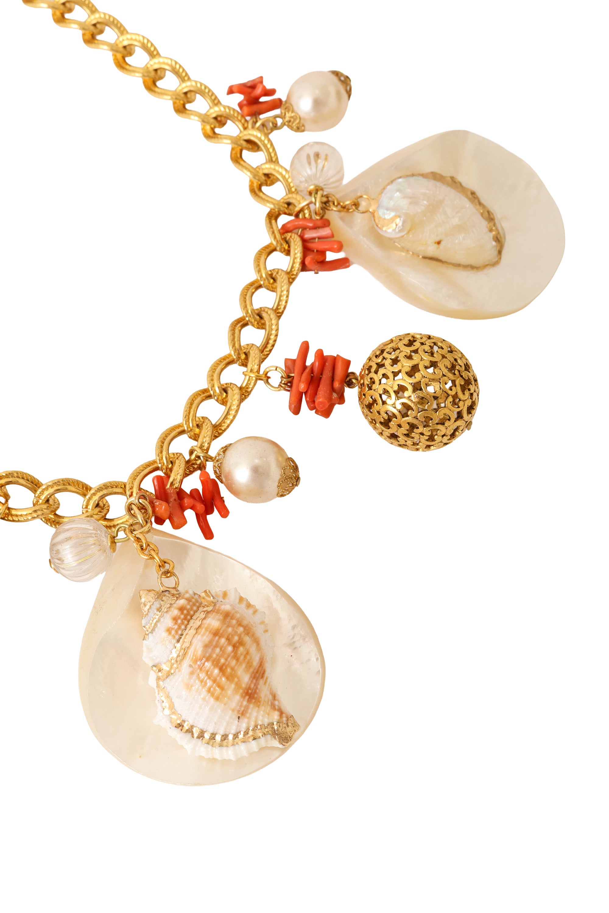 Coastal Coral Charm Necklace close @ Recess LA