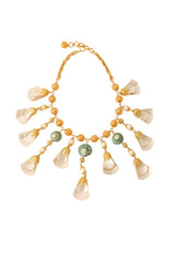 Tiered Shell Fan Necklace pearl back @ recess LA