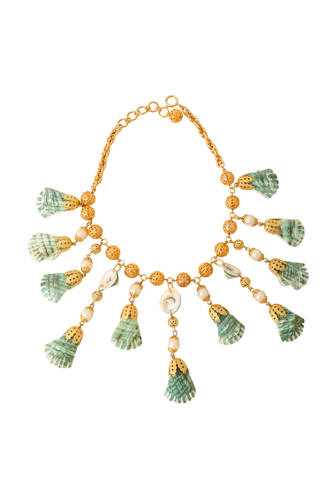 Tiered Shell Fan Necklace @ recess LA