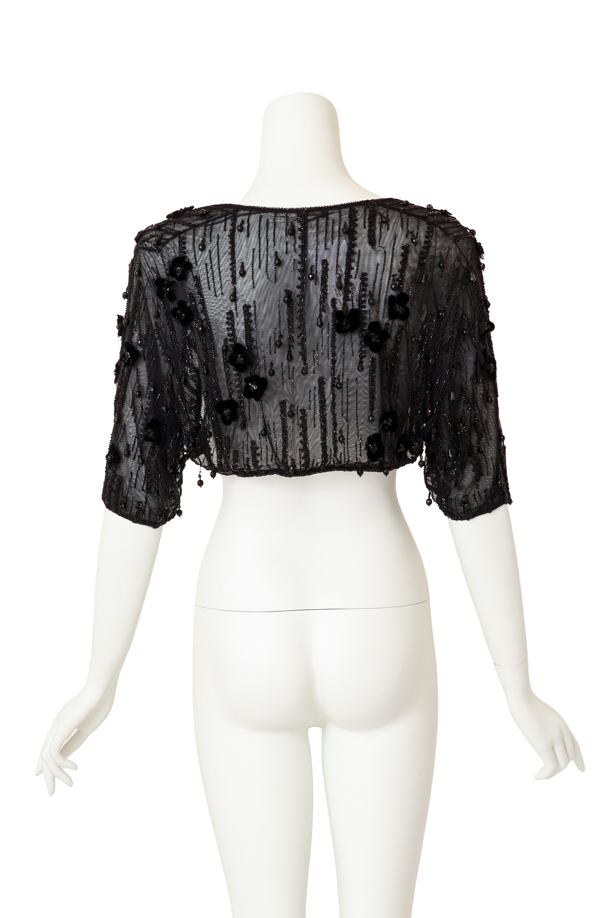  shrug jacket by Melinda Eng on mannequin back @ Recess LA