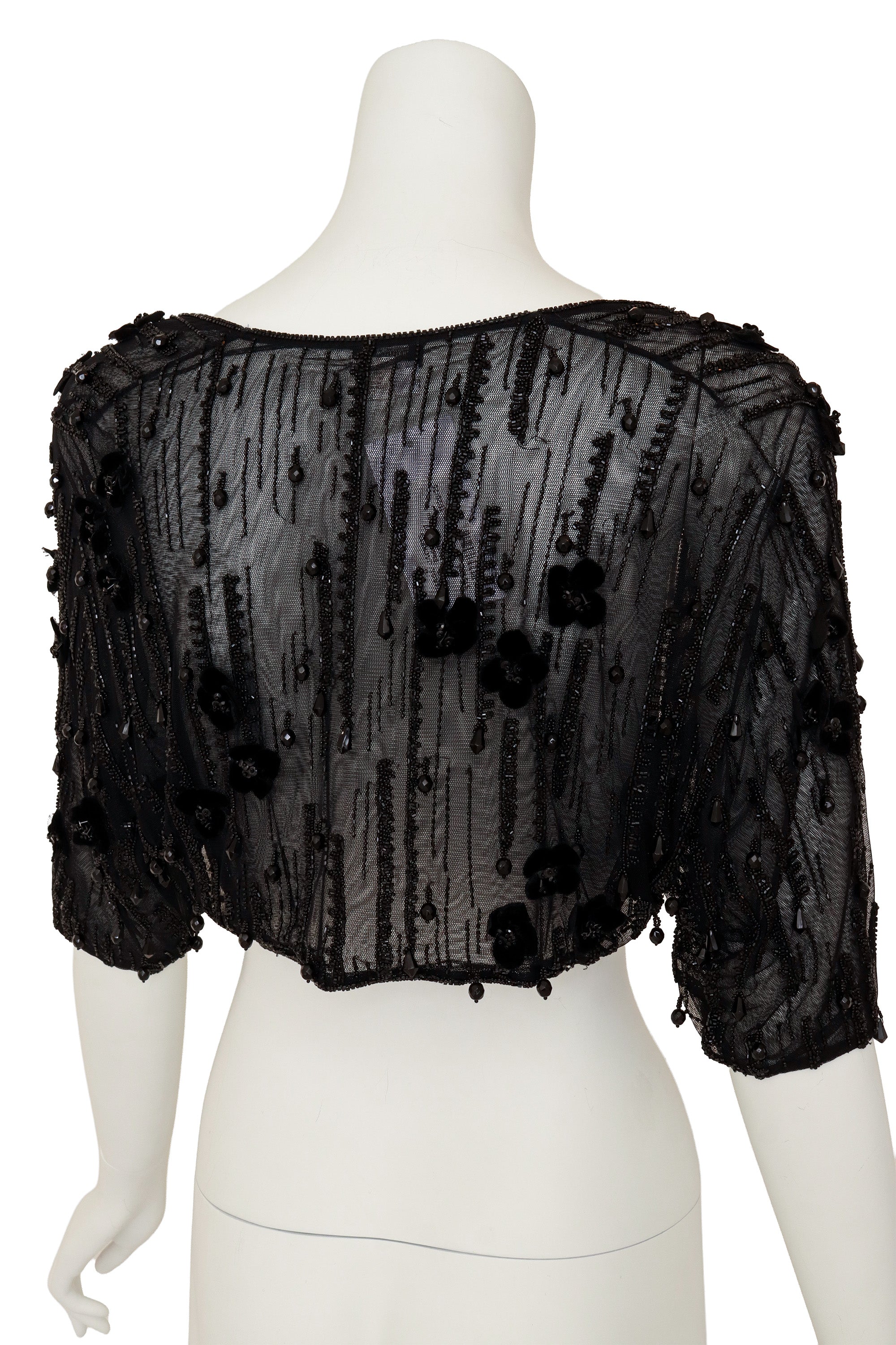  shrug jacket by Melinda Eng on mannequin back close  @ Recess LA 