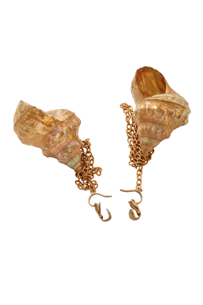 Iridescent Shell Drop Chain Earring open @ Recess LA