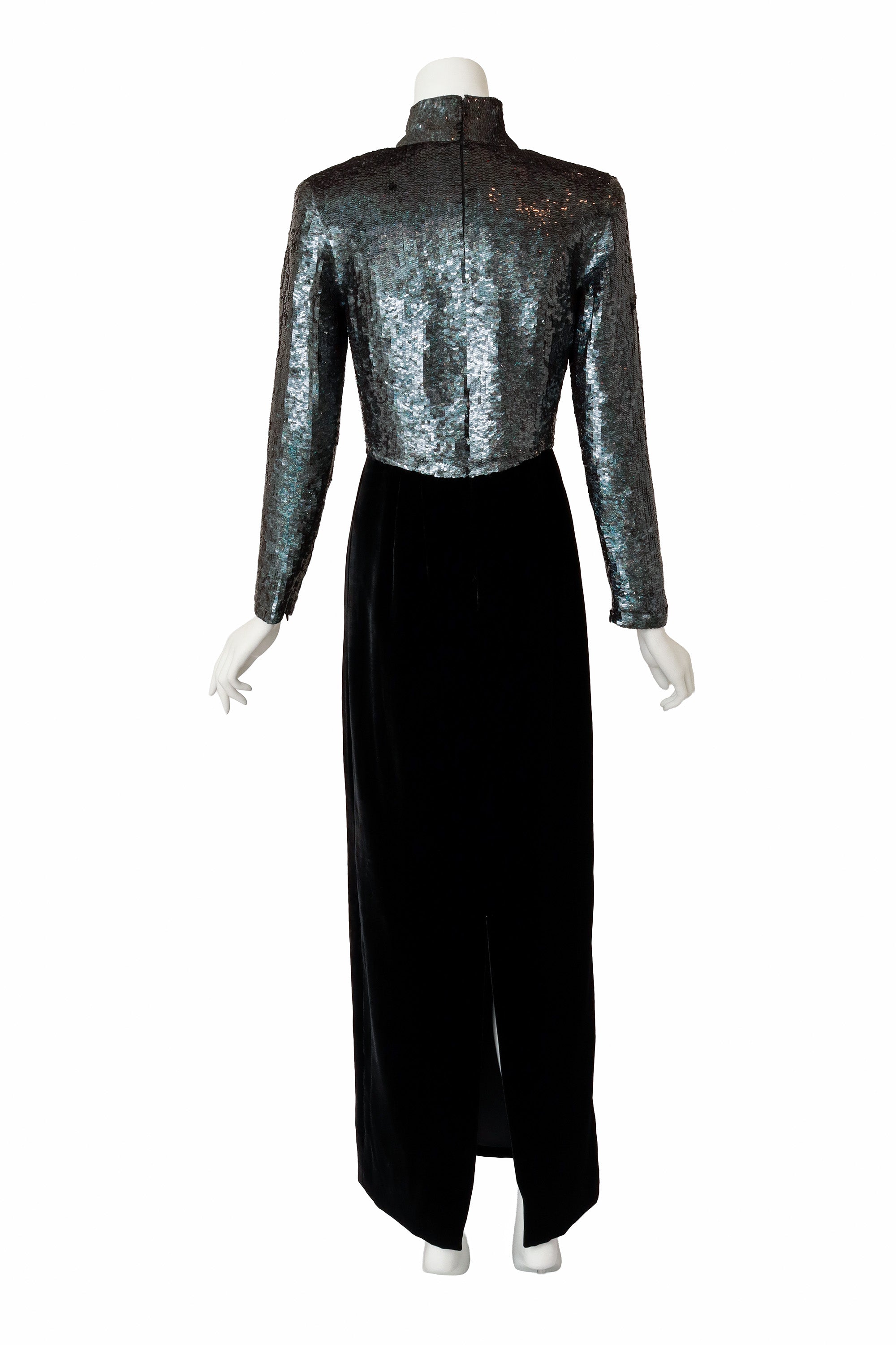 column gown by Jeet on mannequin back @ Recess LA