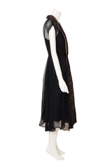 Unsigned Vintage Lace Chiffon Overlay and Slip Set @ Recess LA side of mannequin 