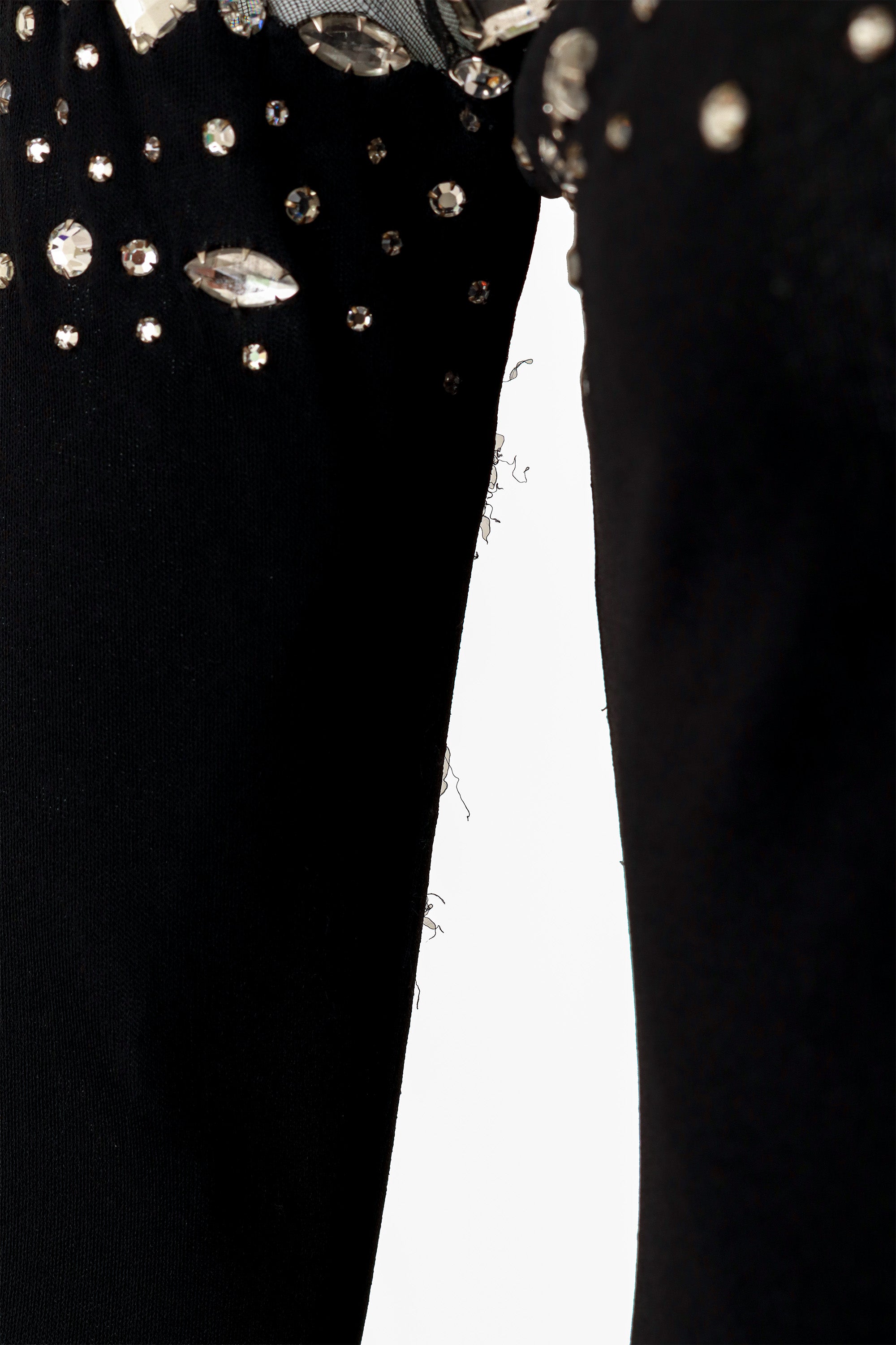 Embellished Sheer Yoke Jersey Gown