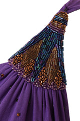 One Shoulder Beaded Gown by Bok K Courture @ Recess LA  closeup of shoulder beading 