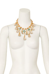 Tiered Shell Fan Necklace on mannequin pearl side @ recess LA
