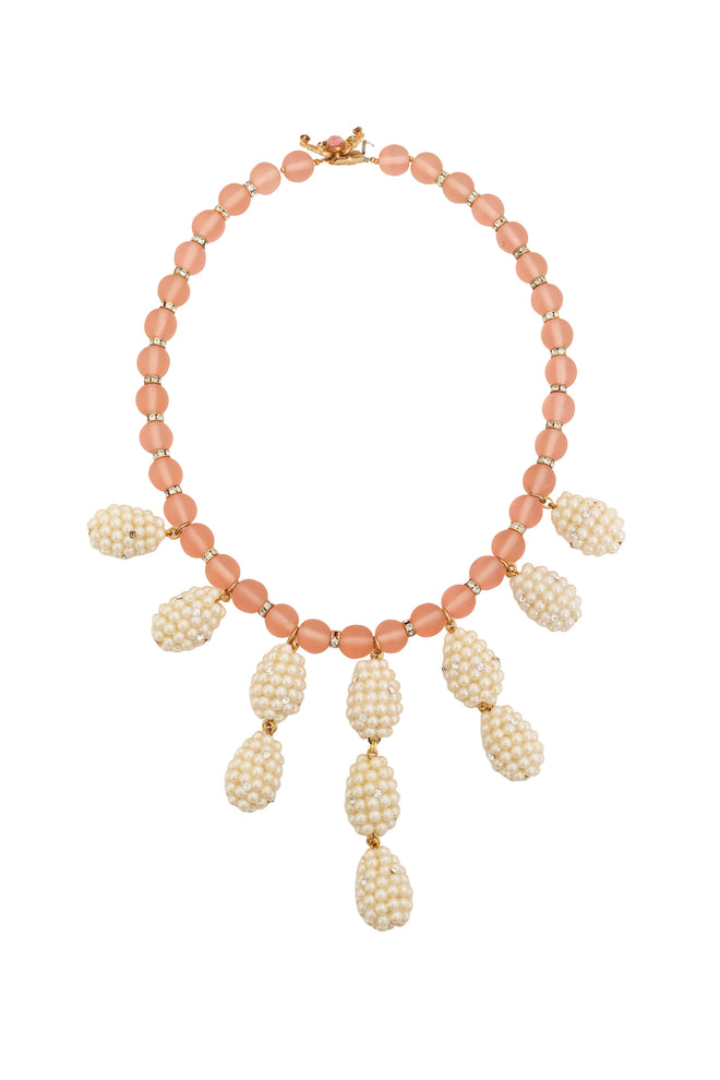 Vintage deLillo Pearl Cluster Drop Beaded Necklace @ Recess LA