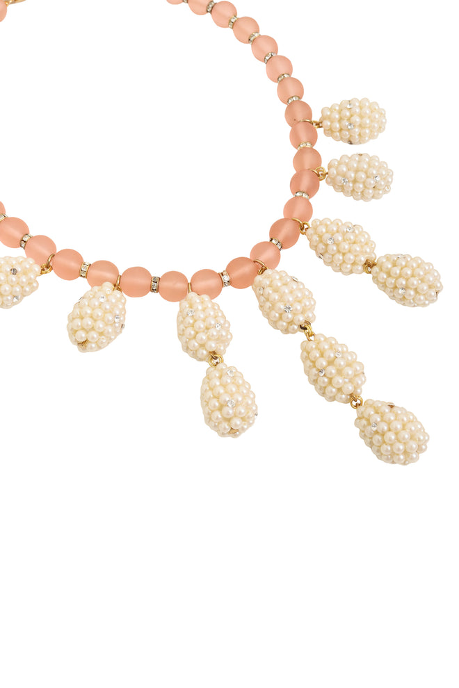 Vintage deLillo Pearl Cluster Drop Beaded Necklace close @ Recess LA