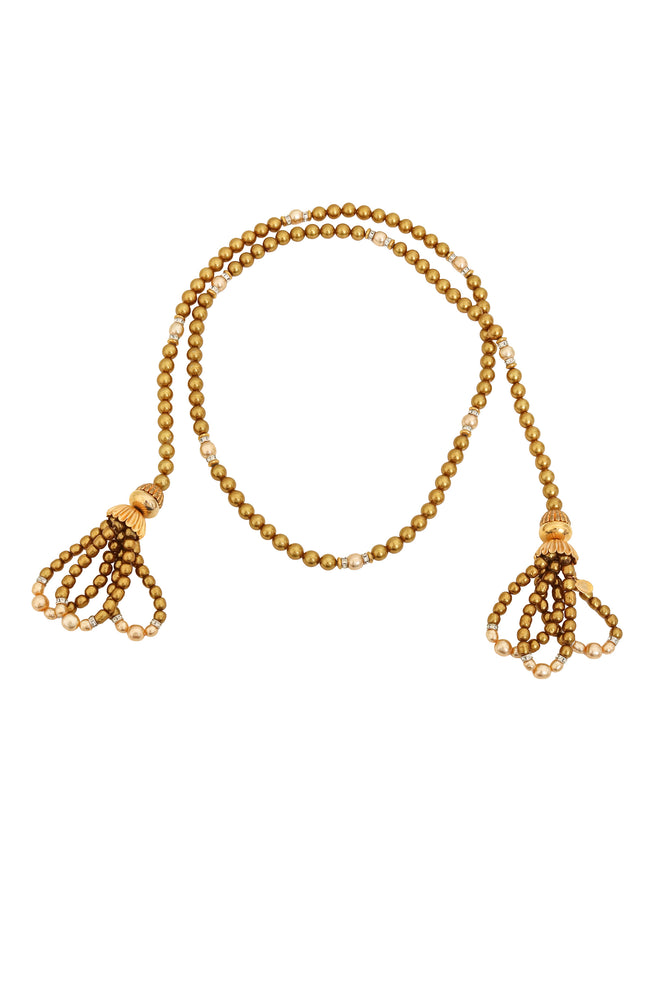 Vintage William deLillo Tassel Beaded Lariat Necklace @ Recess LA