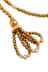 Vintage William deLillo Tassel Beaded Lariat Necklace tassel close @ Recess LA