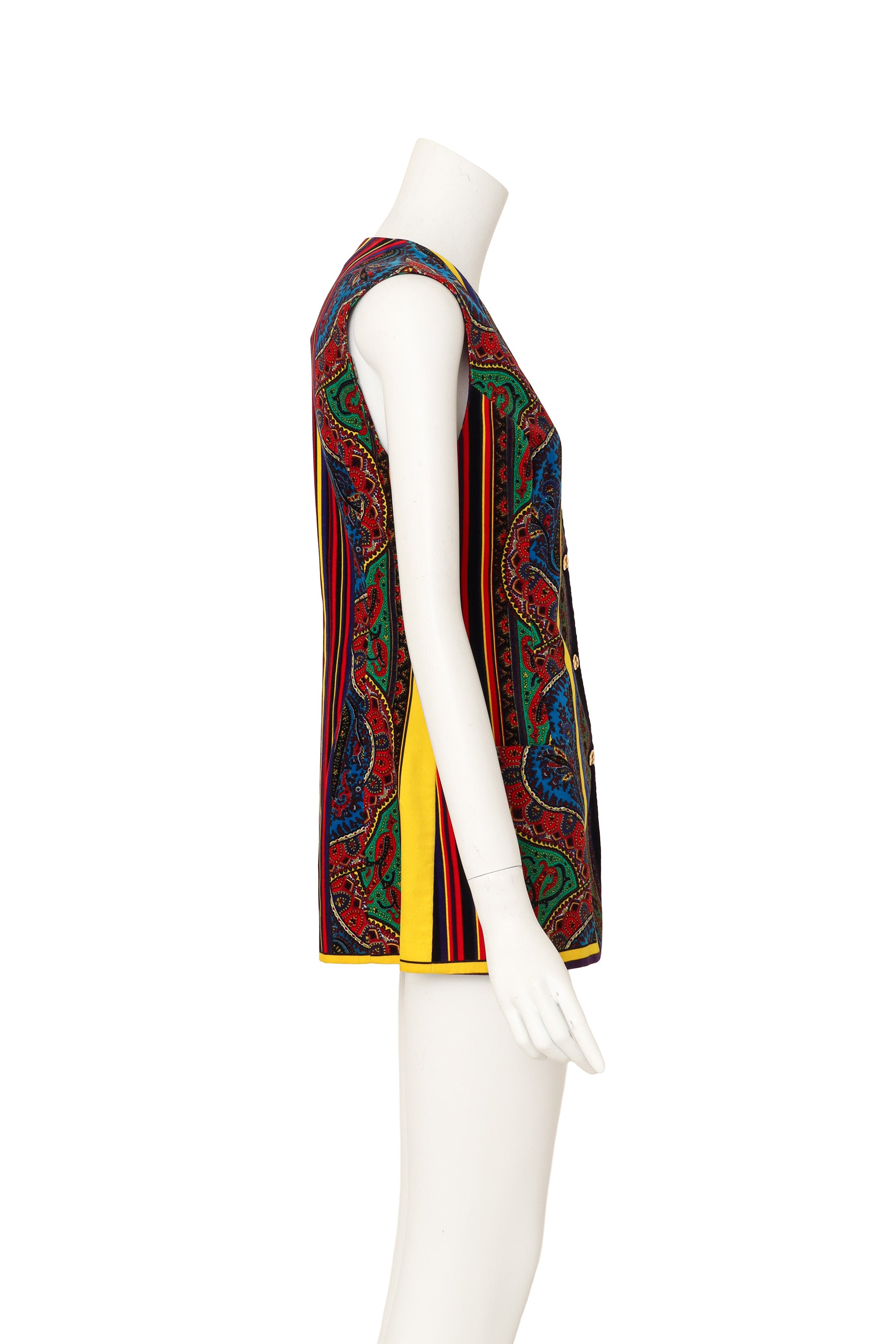 stripe panel vest by Istante on mannequin side @ Recess LA