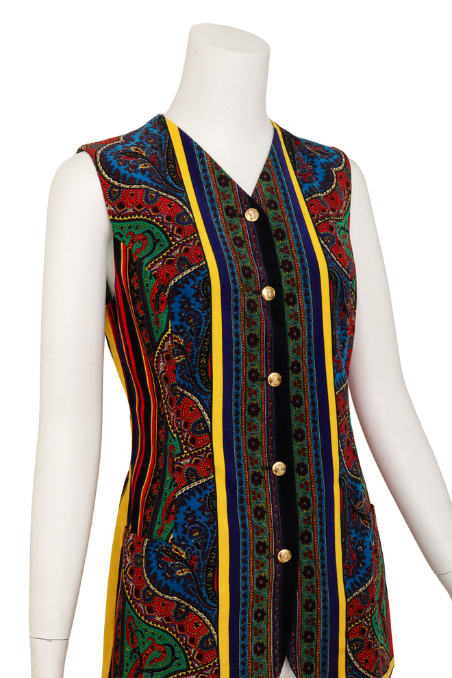 stripe panel vest by Istante on mannequin close @ Recess LA