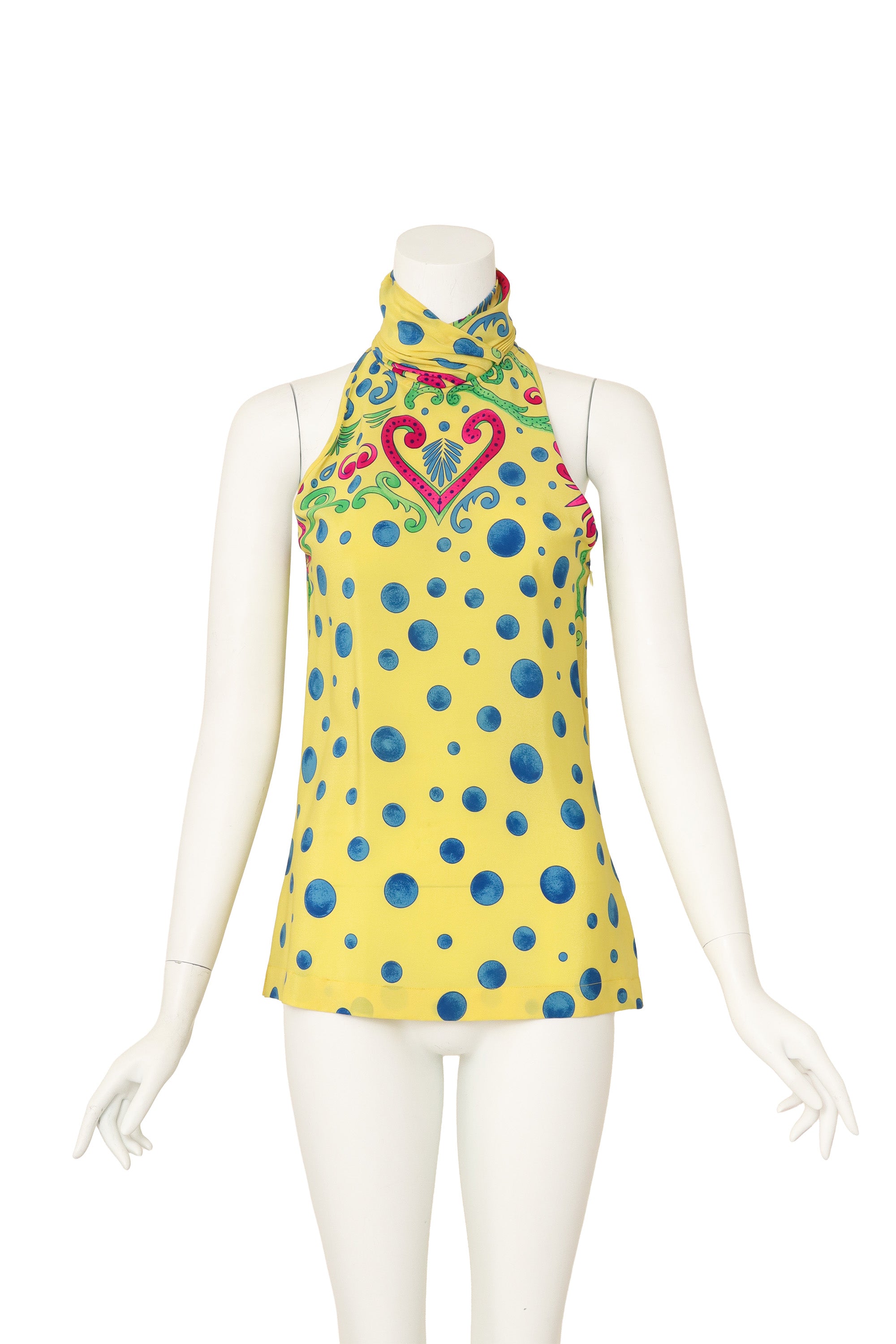 Damask Dot Scarf Top by Gianni Versace on mannequin @ Recess LA