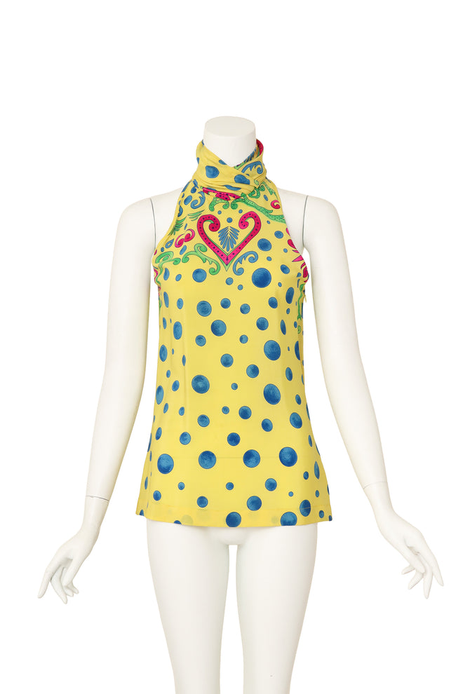 Damask Dot Scarf Top by Gianni Versace on mannequin @ Recess LA