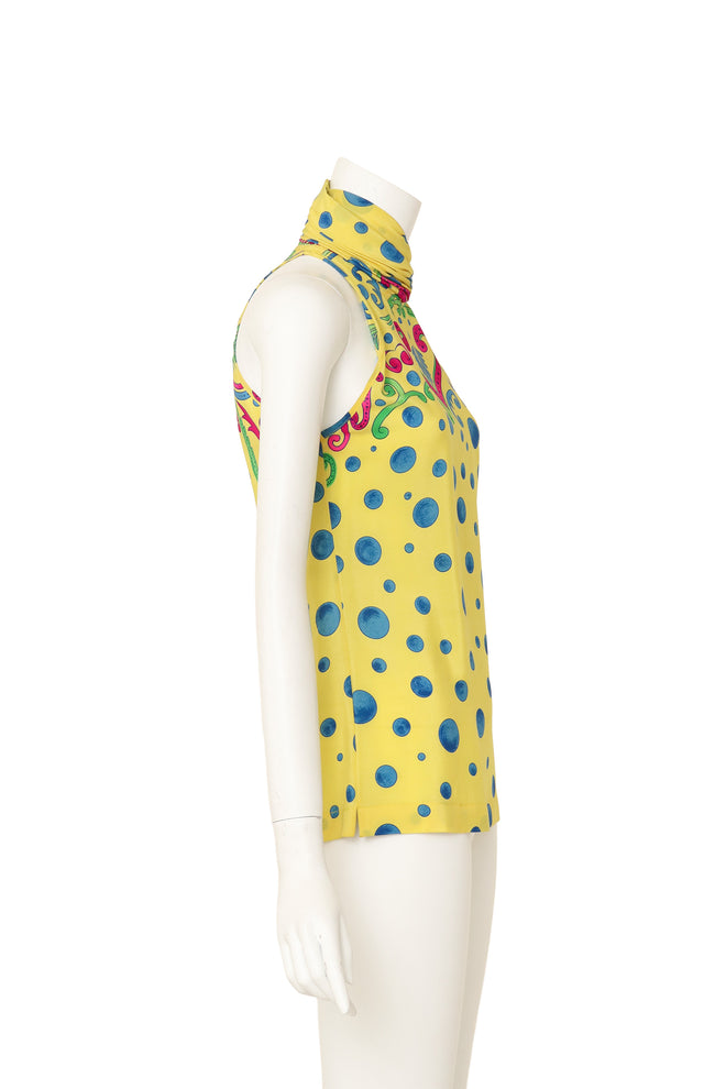 Damask Dot Scarf Top by Gianni Versace on mannequin side @ Recess LA