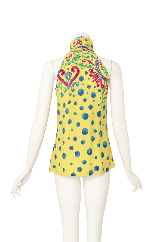 Damask Dot Scarf Top by Gianni Versace on mannequin back @ Recess LA