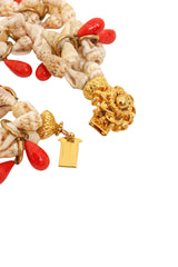 Vintage William deLillo Layered Shell Bead Necklace clasp open @ Recess LA