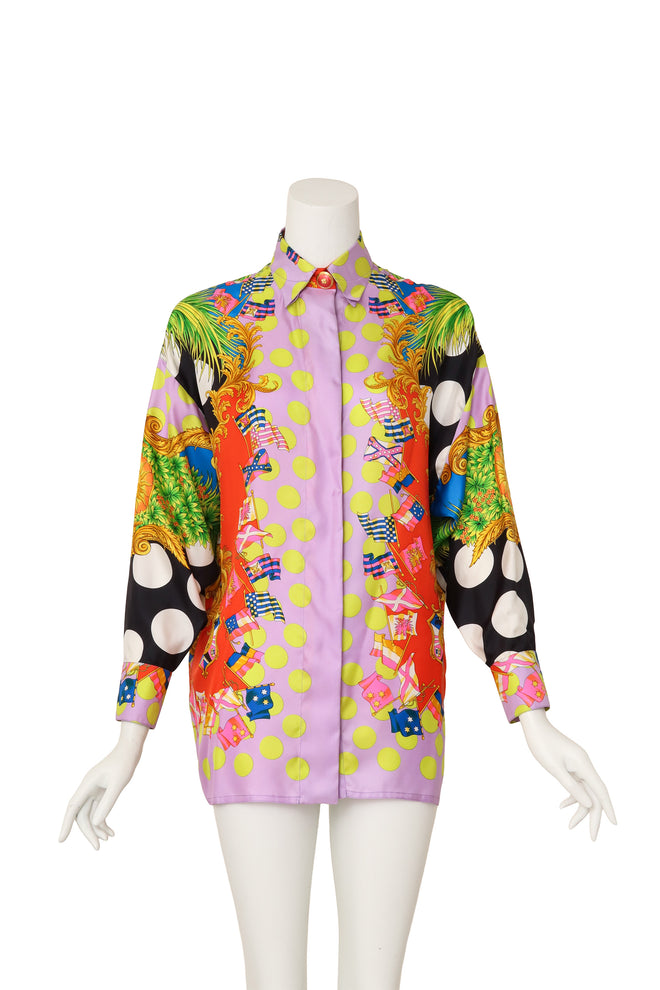 Miami dot blouse by Gianni Versace on mannequin @ Recess LA