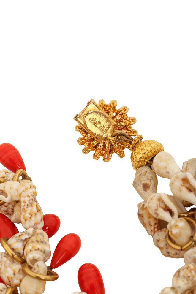 Vintage William deLillo Layered Shell Bead Necklace signature @ Recess LA