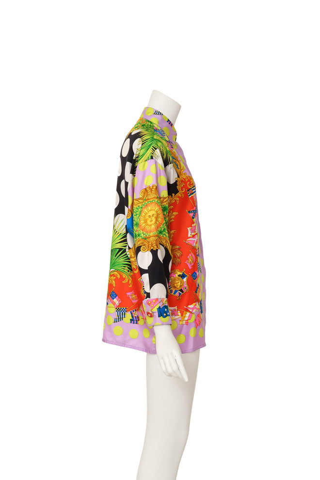 Miami dot blouse by Gianni Versace on mannequin side @ Recess LA