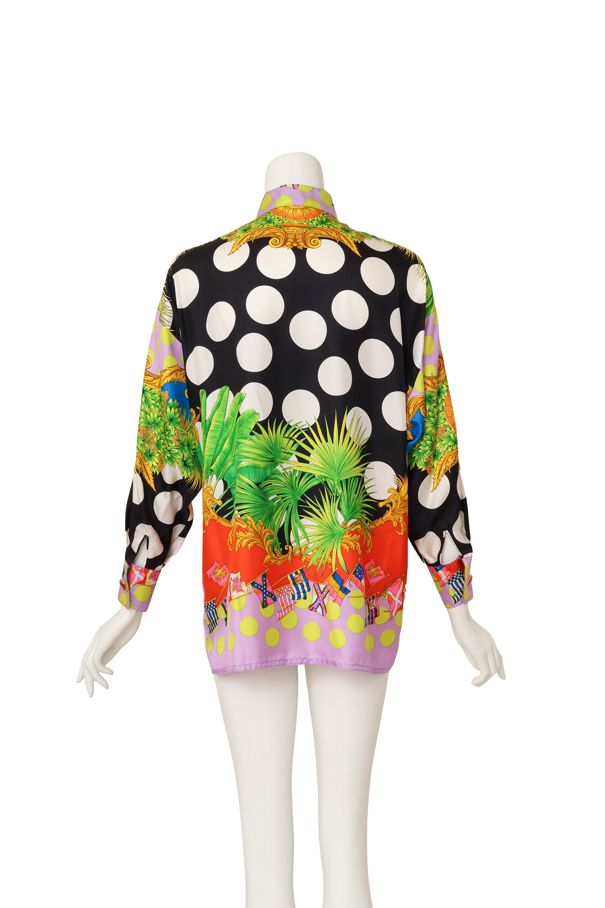 Miami dot blouse by Gianni Versace on mannequin back @ Recess LA