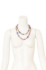 Vintage William de Lillo Glass Beaded Sautoir Necklace on mannequin doubled @ Recess LA