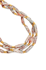 Vintage William deLillo Marbled Bead Torsade Necklace close @ Recess LA