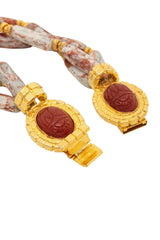 Vintage William deLillo Marbled Bead Torsade Necklace clasp open @ Recess LA