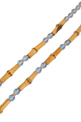 Vintage William deLillo Large Cabochon Sun Medallion Necklace bamboo and bead detailing @ Recess LA