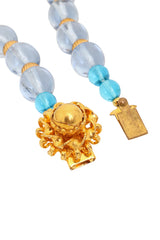 Vintage William deLillo Large Cabochon Sun Medallion Necklace box clasp closure  @ Recess LA
