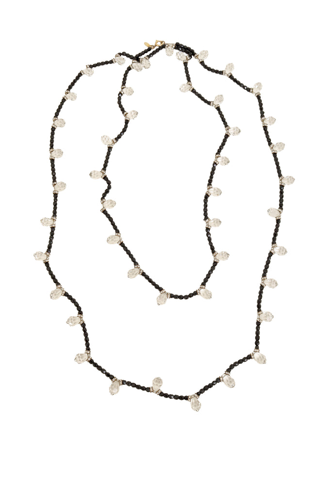 Vintage William deLillo Sautoir Crystal Drop Beaded Necklace looped @ Recess LA