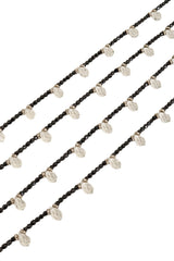 Vintage William deLillo Sautoir Crystal Drop Beaded Necklace closeup detailing @ Recess LA