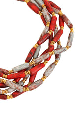 Vintage William deLillo Mottled Bead Choker closeup @ Recess LA
