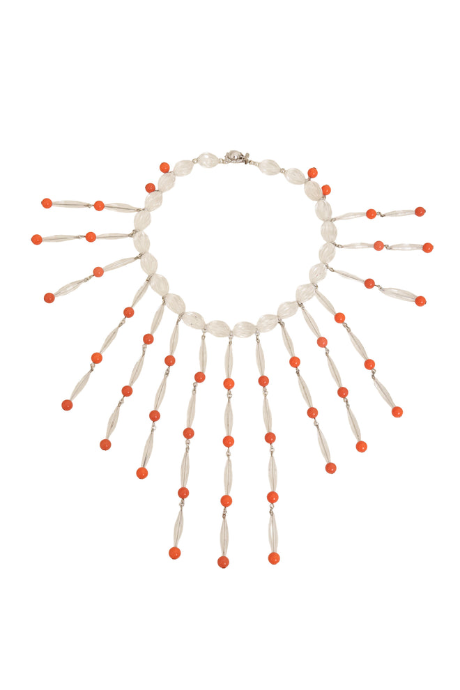 Vintage William deLillo Bead Fringe Waterfall Necklace @ Recess LA