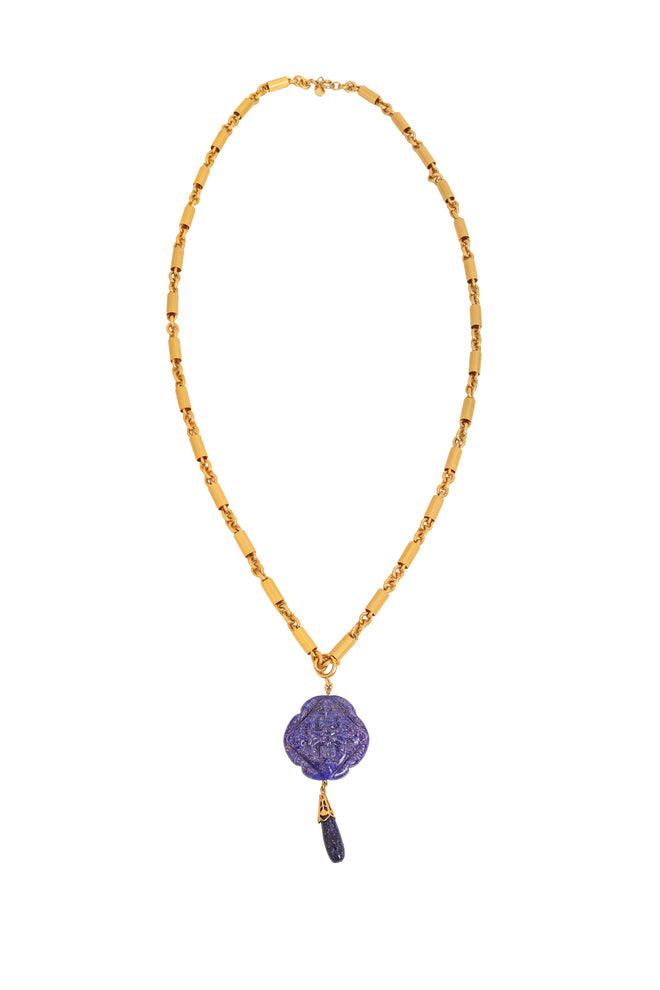 Vintage William deLillo Barrel Chain Medallion Charm Necklace @ Recess LA